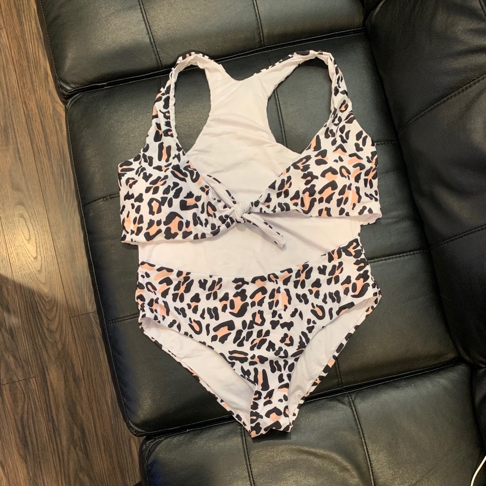Leopard Print One-Piece Bathing Suit
